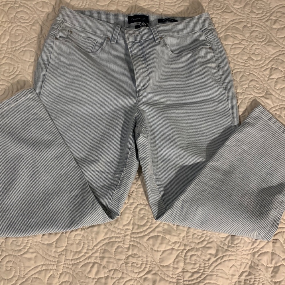 Charter Club railroad stripe Crop jeans size 6 NWOT